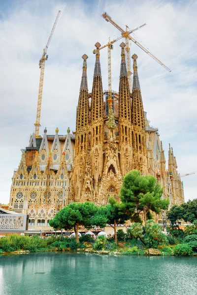 Barcelone Espagne Août 2014 Vue Imprenable Sur Basilique Sagrada Familia — Photo