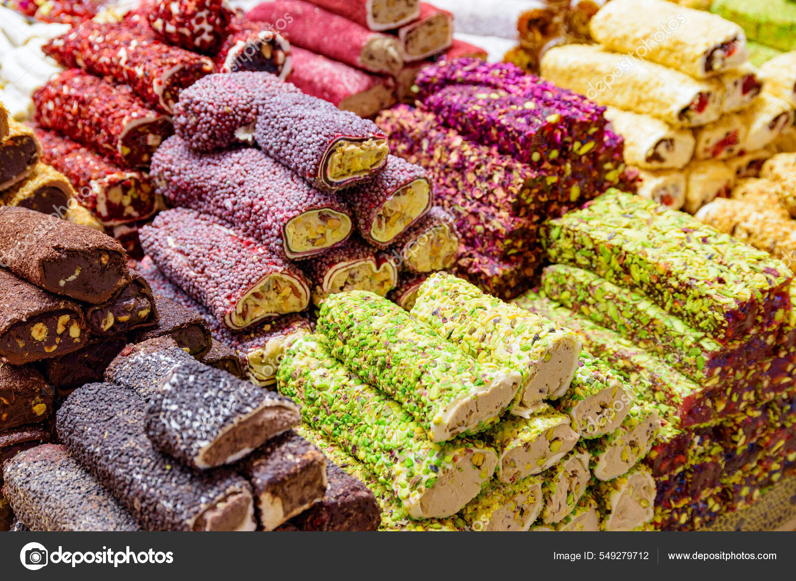 Wide Range Turkish Delight Lokum Grand Bazaar Istanbul Turkey ...