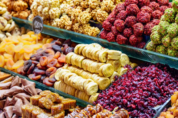 Wide Range Sweets Grand Bazaar Istanbul Turkey Historical Market Popular — Stock Photo, Image