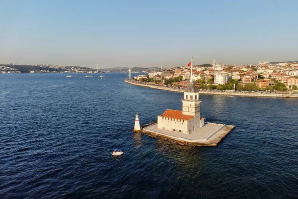 Veduta Aerea Della Torre Della Vergine Leandre Tower Del Bosforo — Foto Stock