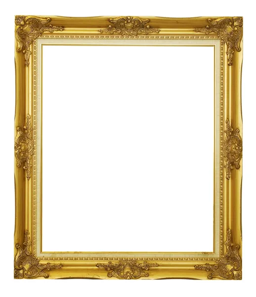 Goud frame op witte achtergrond Stockfoto