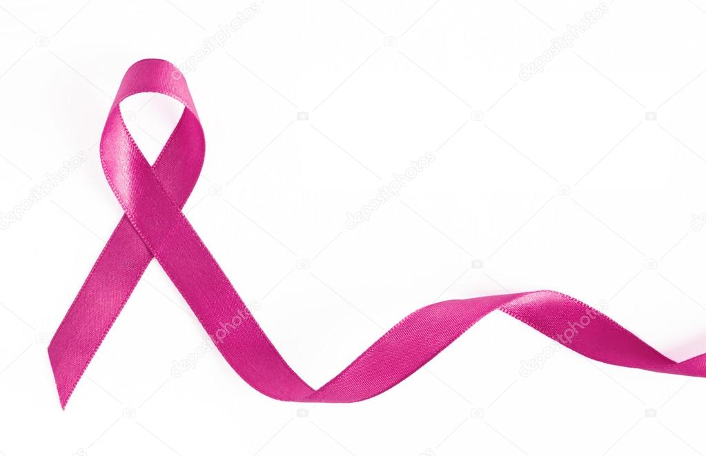 Breast Cancer Awareness Pink Ribbon with copy space