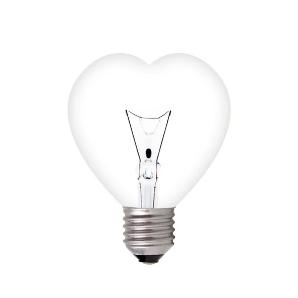 Light bulb in heart shape — Stock Photo, Image