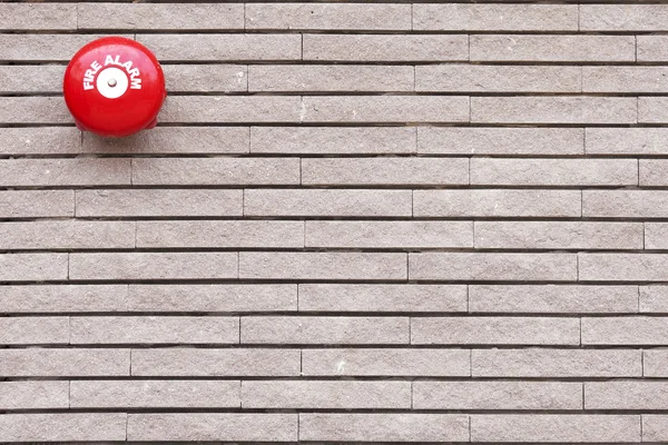 Red Fire Alarm on brick wall — Stock Photo, Image