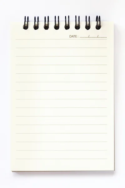 Notebook bianco su sfondo bianco — Foto Stock