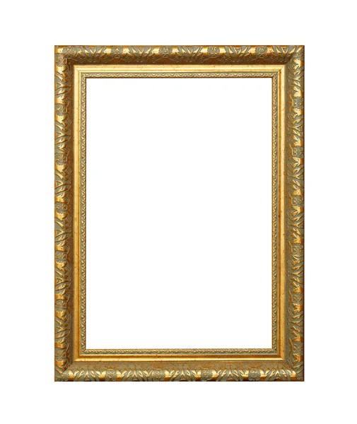 Goldrahmen auf weißem Hintergrund mit Clipping-Pfad — Stockfoto