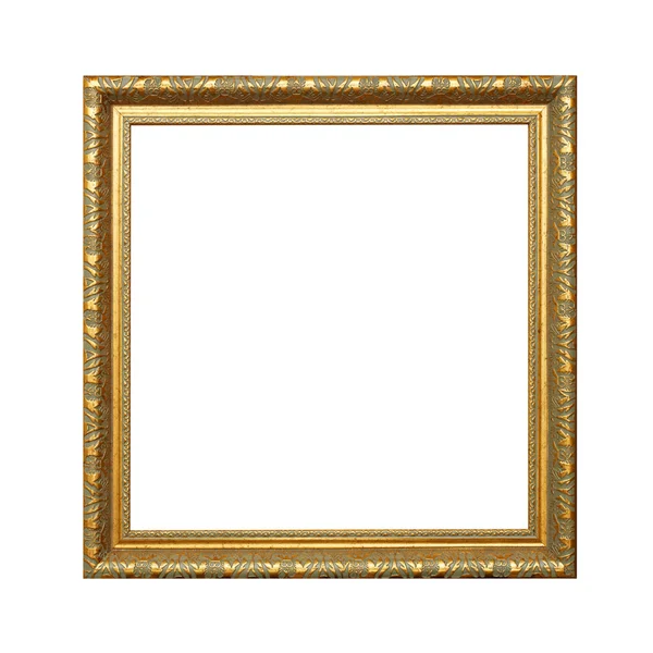Zlatý rám na bílém pozadí s ořezovou cestou — Stock fotografie