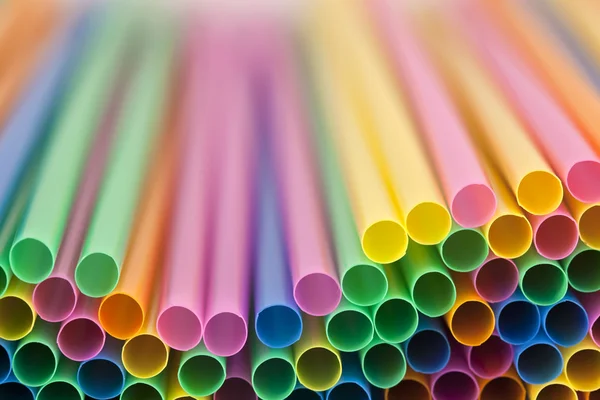 Colorful drinking straws with shallow focus — Stock Photo, Image