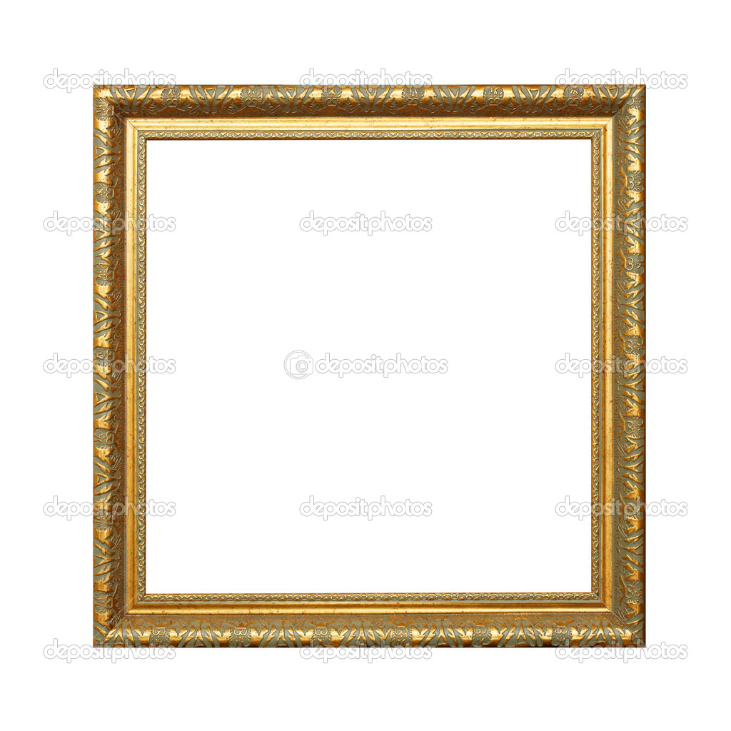 Gold Frame on white background with clipping path