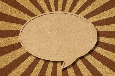 Mantar pano arka planında konuşma balonu