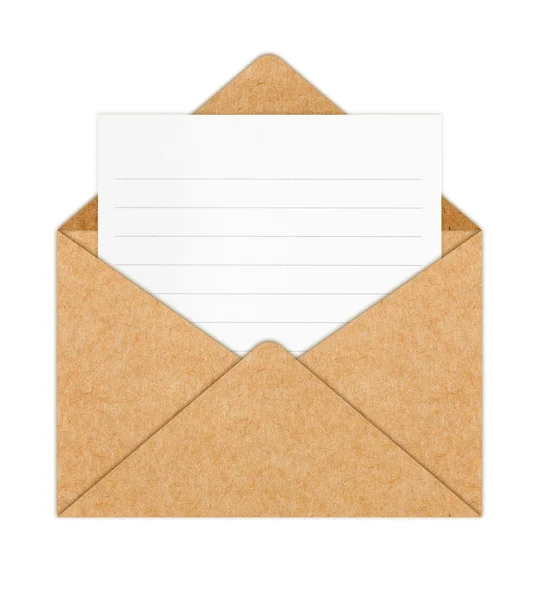 Recycle Paper envelope with Blank White Paper — Stock Photo, Image