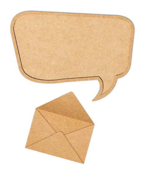 Recycle Paper speech bubble out from Envelope — Stock Photo, Image