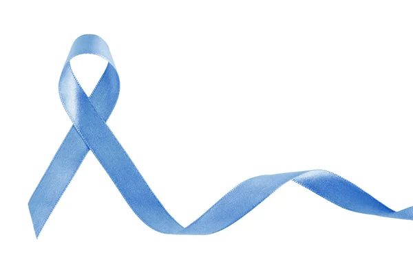 Pale blue awareness Ribbon with copy space — Stock Photo, Image