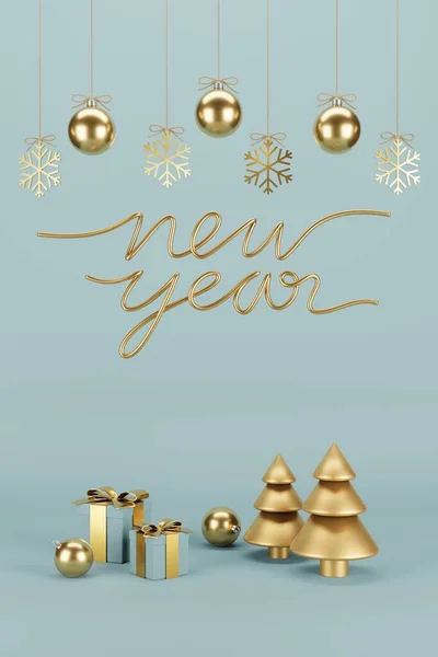 Regalos Navidad Año Nuevo Con Confeti Decoración Banner Diseño Ilustración —  Fotos de Stock