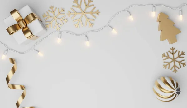 Regalos Navidad Año Nuevo Con Confeti Decoración Banner Diseño Ilustración —  Fotos de Stock