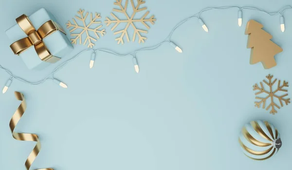 Cadeaux Noël Nouvel Avec Confettis Décoration Conception Bannière Illustration — Photo
