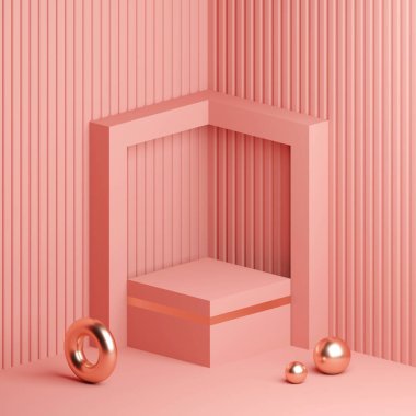 3d illüstrasyon, soyut arkaplan ile en az podyum ürün görüntüsü