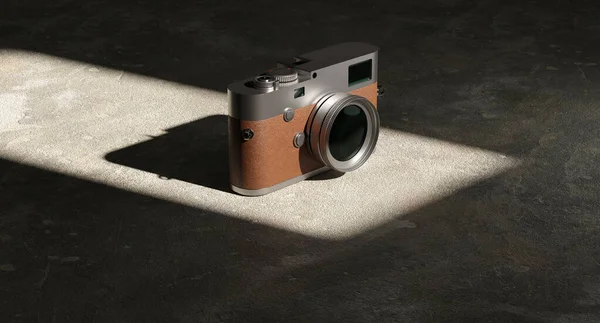 Klassische Kamera Auf Betonboden — Stockfoto