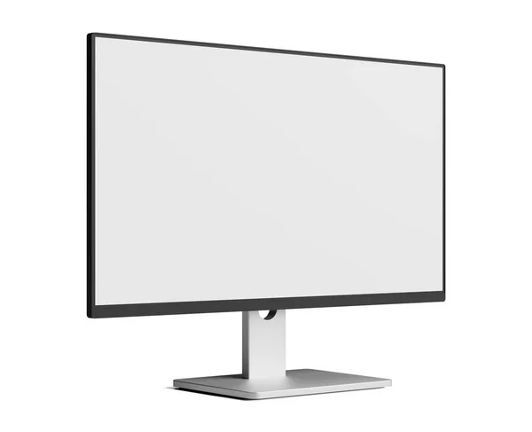 Wyświetlacz Komputera Pustego Ekranu Białym Tle — Zdjęcie stockowe