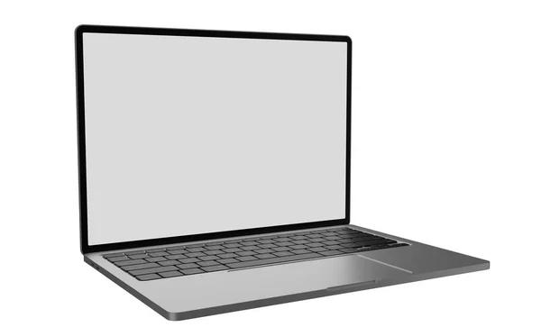 Illustration Empty Screen Mock Laptop Computer Auf Weißem Hintergrund — Stockfoto