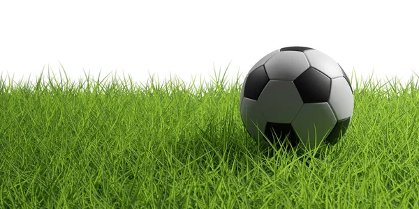 Illustration Soccer Ball Grass Field Isolated White Background — Stock Photo, Image