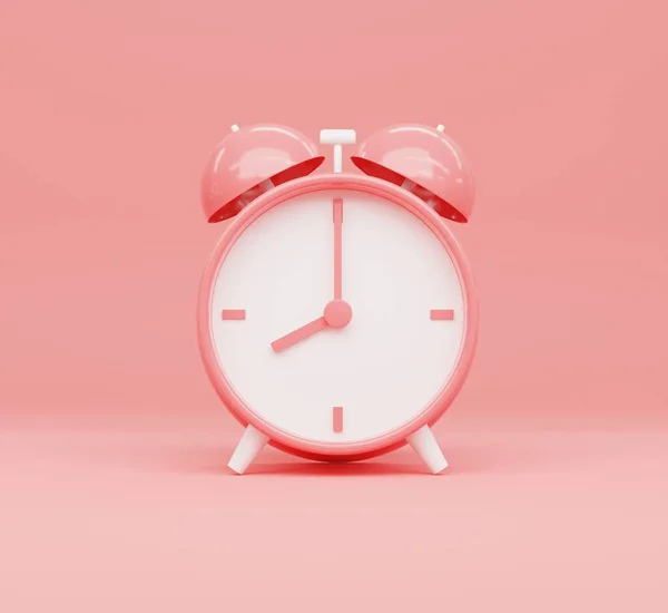 Illustration Pink Clock Pink Background — Stockfoto