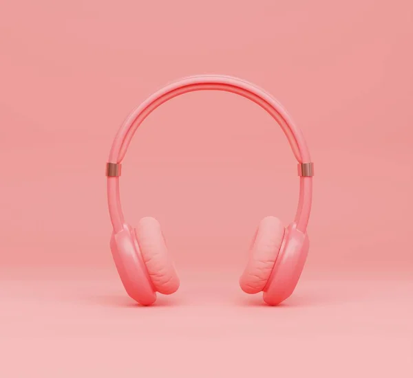 Ilustração Headphone Rosa Sobre Fundo Rosa — Fotografia de Stock