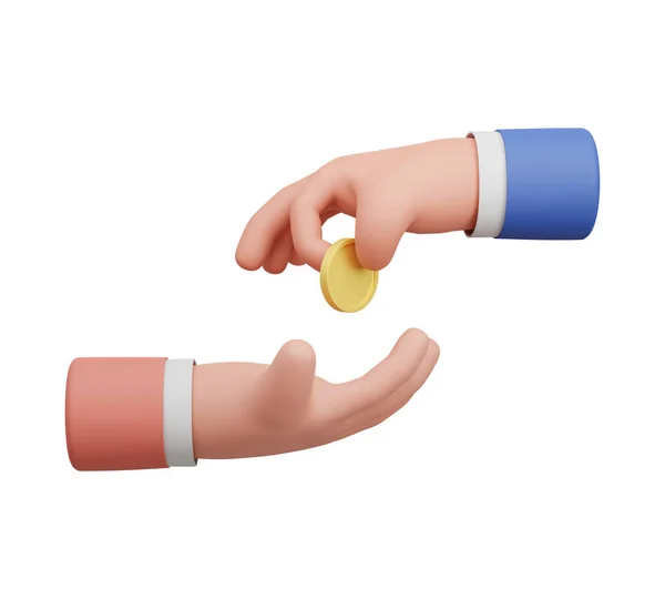 Illustration Hands Giving Receiving Money — 图库照片