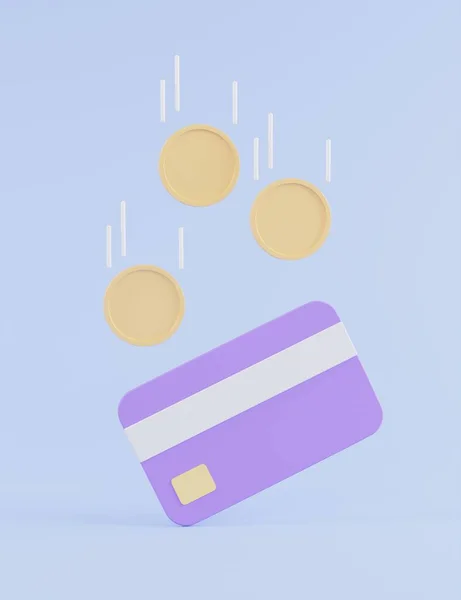 Illusztráció Cashback Hűségprogram Koncepció Hitelkártya Vagy Betéti Kártya Pénzvisszafizetési Szolgáltatás — Stock Fotó