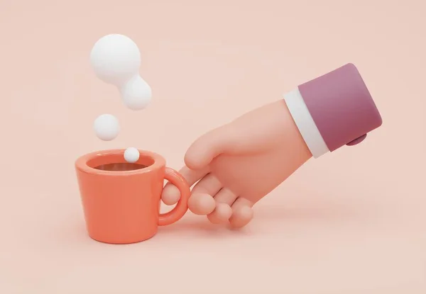 Mão Está Segurando Uma Xícara Café Ilustração — Fotografia de Stock