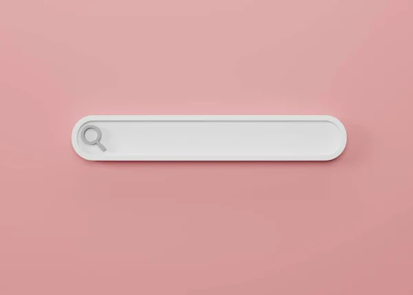 Minimal Blank Search Bar Pink Background Web Search Concept Rendering — Stock Photo, Image