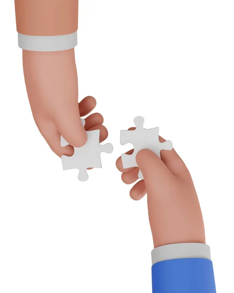 Handen Met Legpuzzels Business Partnership Teamwork Concept — Stockfoto