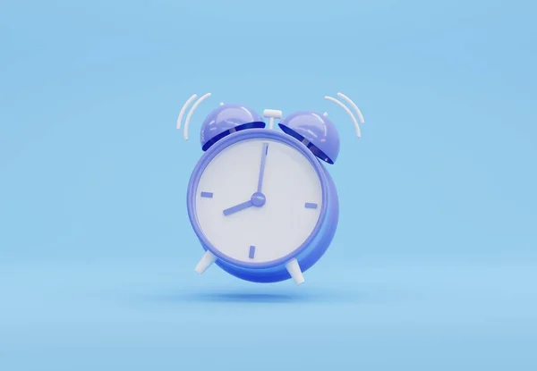 Illustration Alarm Clock Flat Color Background Copy Space Minimalistic Background — Stock Photo, Image