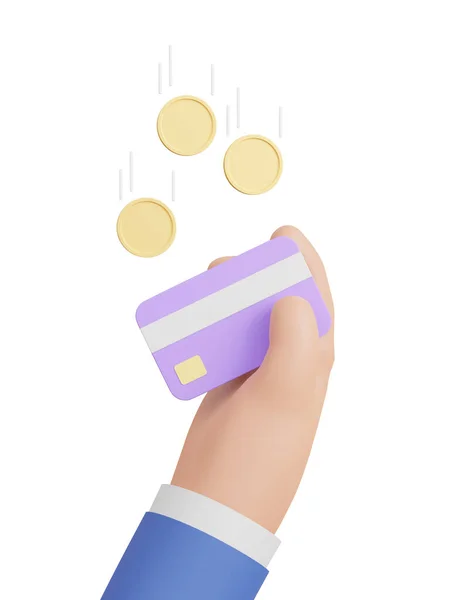 Illustratie Cashback Loyaliteitsprogramma Concept Credit Debetkaart Geld Terugbetalen Stockfoto