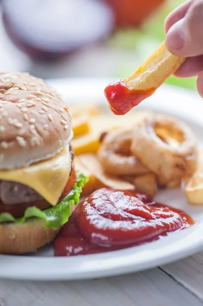 Cheeseburger — Stock fotografie