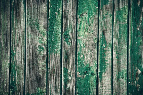 Old wooden grunge board painted in different shades of green color — Stock Photo, Image