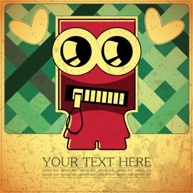 canavar retro zemin üzerine