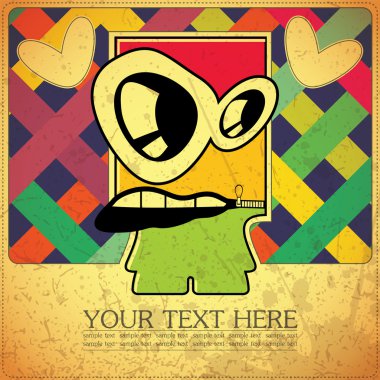 canavar retro zemin üzerine