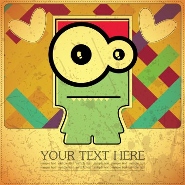 canavar retro zemin üzerine