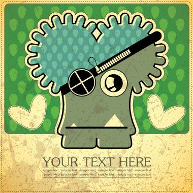 canavar retro zemin üzerine