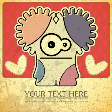 canavar retro zemin üzerine