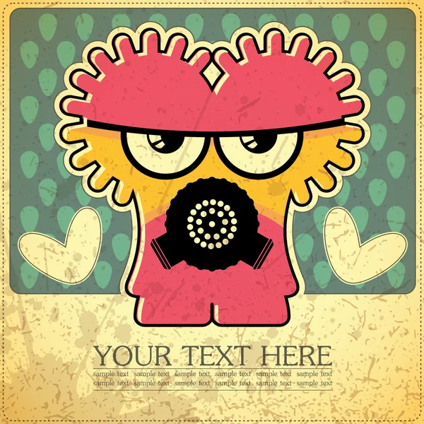 Monster on retro background — Stock Vector