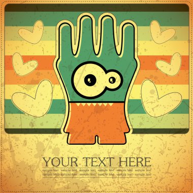 canavar retro zemin üzerine