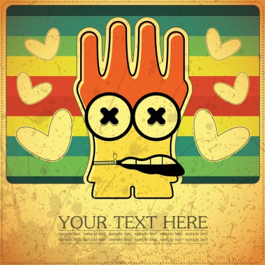 canavar retro zemin üzerine