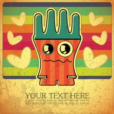 canavar retro zemin üzerine