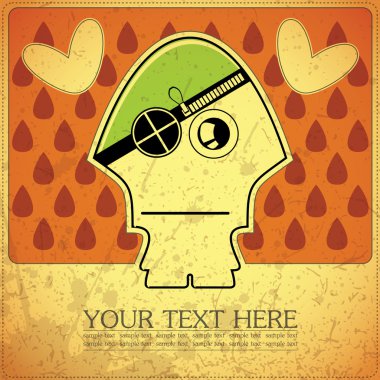 canavar retro zemin üzerine