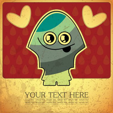 canavar retro zemin üzerine