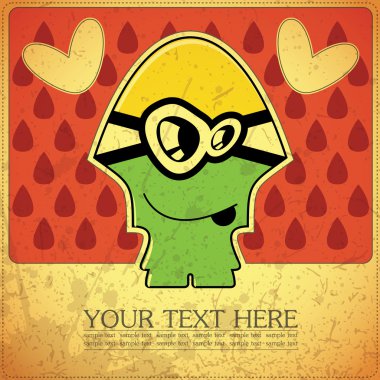 canavar retro zemin üzerine