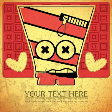 canavar retro zemin üzerine