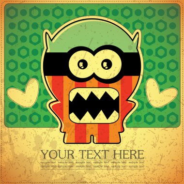 canavar retro zemin üzerine